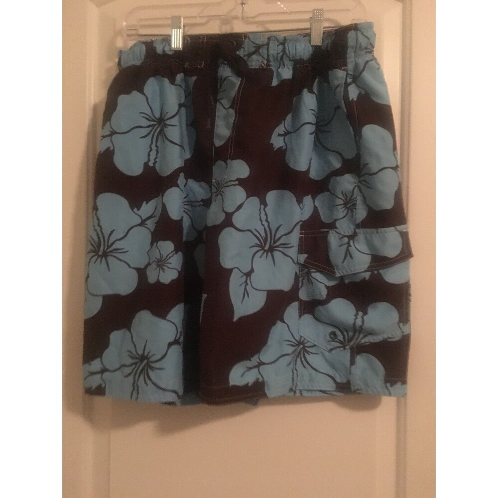 Sonoma Men's Floral Print Swim Shorts with Attached Brief Lining Size Large